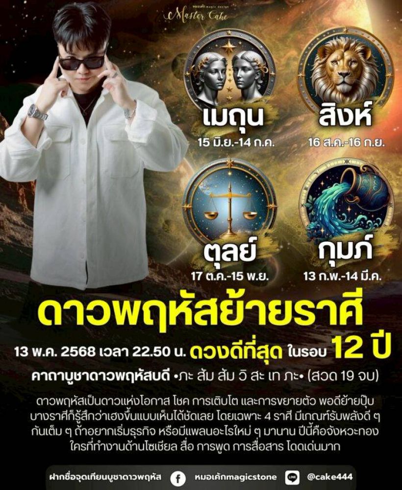 เปิดคาถาบูชาดาวพฤหัสย้าย-4 ราศีนี้ดวงดีสุดรอบ 12 ปี